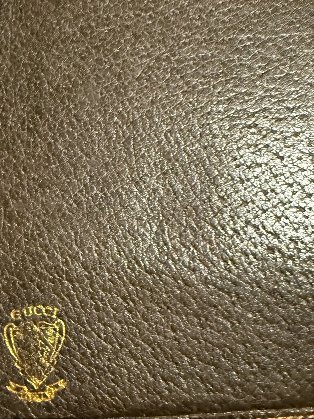 Gucci Vintage Beige GG Monogram Long Bifold Wallet with Brown Trim DUSTY and COA